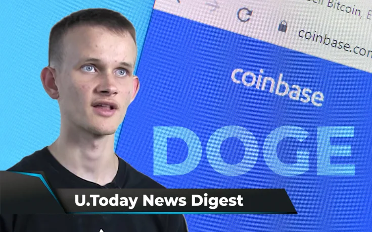 Coinbase Cloud Drops Terra, Vitalik Buterin Is Not a Billionaire Anymore, DOGE Co-Founder Makes Important Statement: Crypto News Digest by U.Today