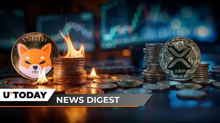 25,696,960 SHIB Burned in Merely Hours, XRP Price No Longer Trading at Discount, Tether Mints 1,000,000,000 USDT on Tron: Crypto News Digest by U.Today