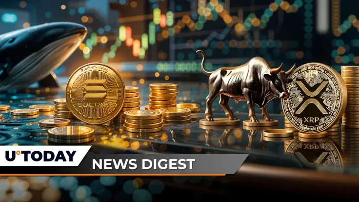 $106,313,218 Solana (SOL) Moved in One Transfer, XRP Rockets 721,735% in Abnormal Bull Liquidations in Hourly Bloodbath: Crypto News Digest by U.Today