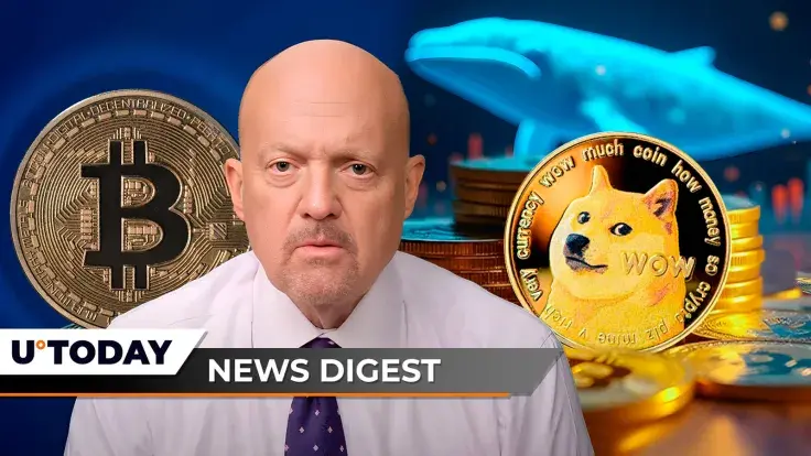 ‘It's Finally Happening': Jim Cramer on Bitcoin and S&P 500, Legendary Trader Shares Ultra-Bullish XRP Price Chart, $98 Million Whale Shorts Dogecoin (DOGE) — Crypto News Digest