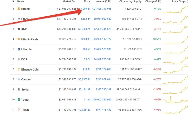 Forbes: Some Coins Now Losing Momentum, With Bitcoin Dropping Under $5,000 Too