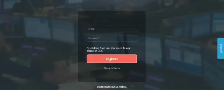 Creating an account with HitBTC