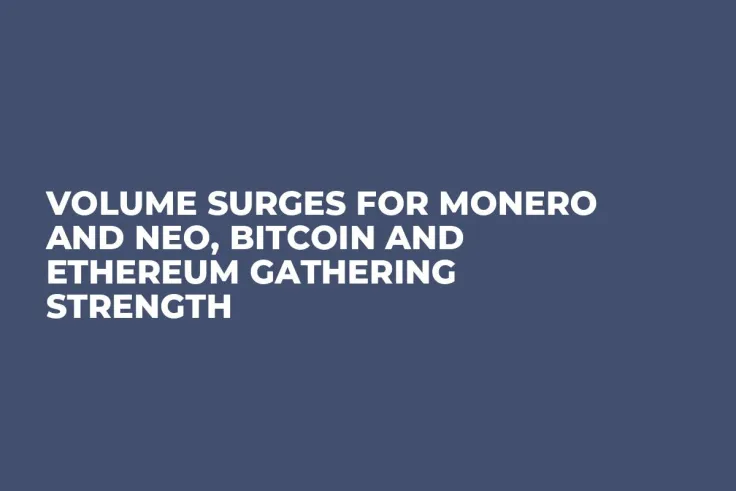 Volume Surges for Monero and NEO, Bitcoin and Ethereum Gathering Strength