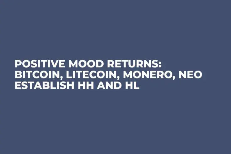 Positive Mood Returns: Bitcoin, Litecoin, Monero, NEO Establish HH and HL
