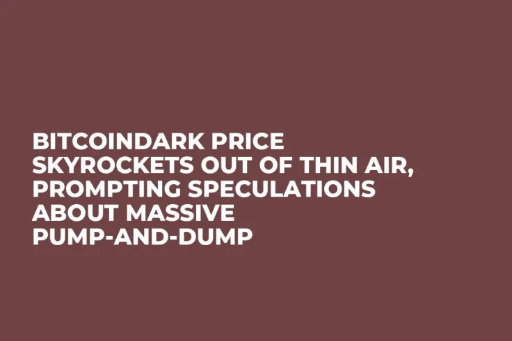 BitcoinDark Price Skyrockets Out of Thin Air, Prompting Speculations About Massive Pump-and-Dump   