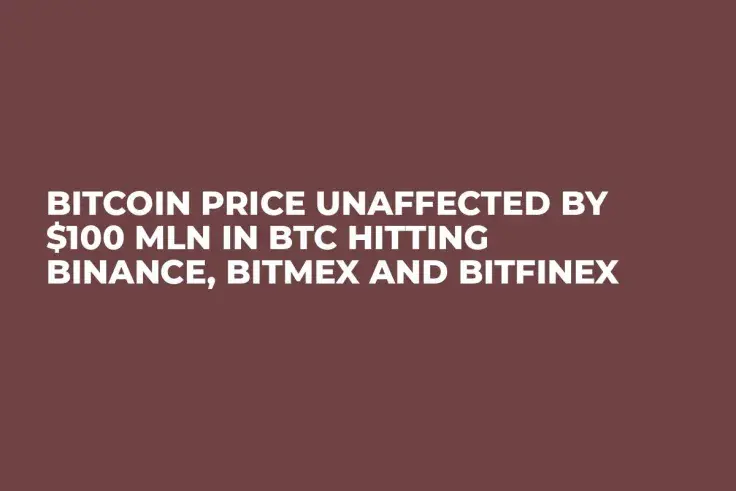 Bitcoin Price Unaffected by $100 Mln in BTC Hitting Binance, Bitmex and Bitfinex