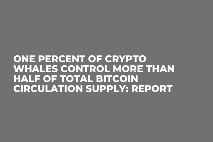 One Percent of Crypto Whales Control More Than Half of Total Bitcoin Circulation Supply: Report 