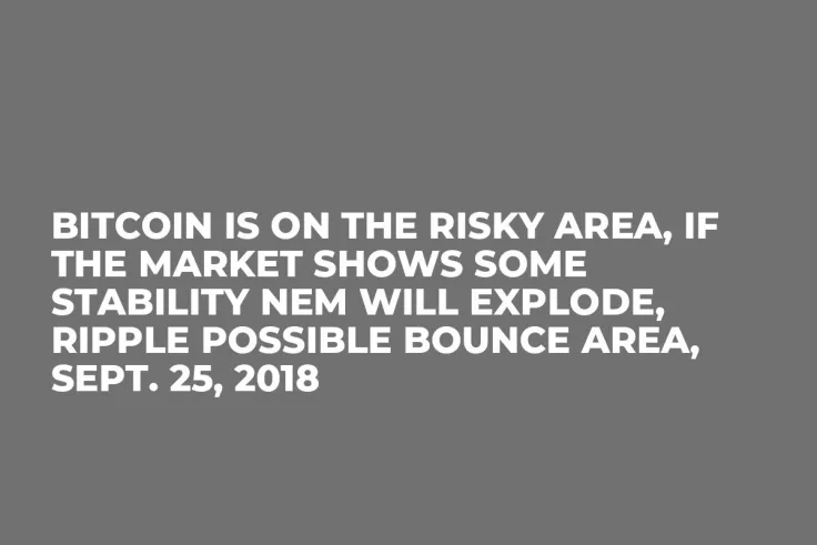 Bitcoin is on the Risky Area, If the Market Shows Some Stability NEM Will Explode, Ripple Possible Bounce Area, Sept. 25, 2018