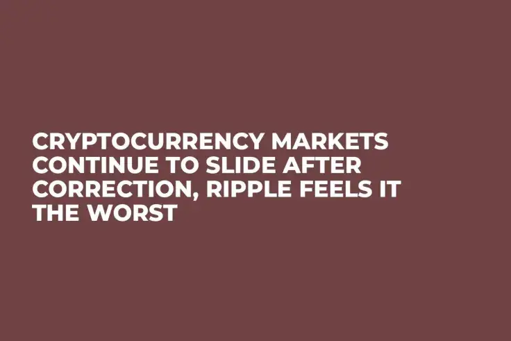 Cryptocurrency Markets Continue to Slide After Correction, Ripple Feels It the Worst
