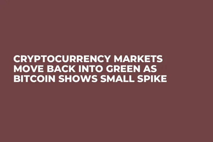Cryptocurrency Markets Move Back into Green as Bitcoin Shows Small Spike
