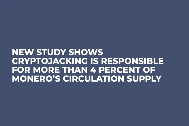 New Study Shows Cryptojacking Is Responsible for More Than 4 Percent of Monero’s Circulation Supply