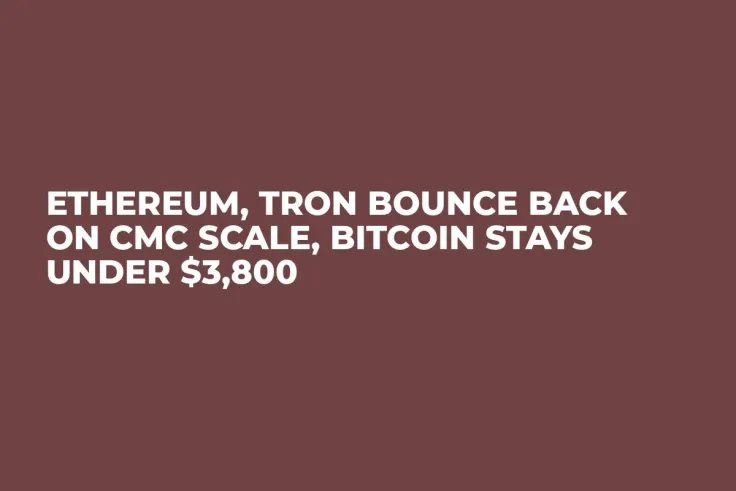 Ethereum, Tron Bounce Back on CMC Scale, Bitcoin Stays Under $3,800