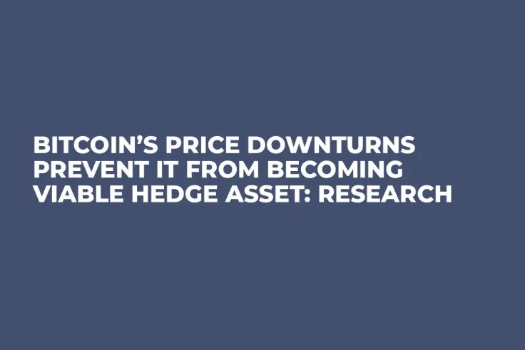 Bitcoin’s Price Downturns Prevent It From Becoming Viable Hedge Asset: Research      