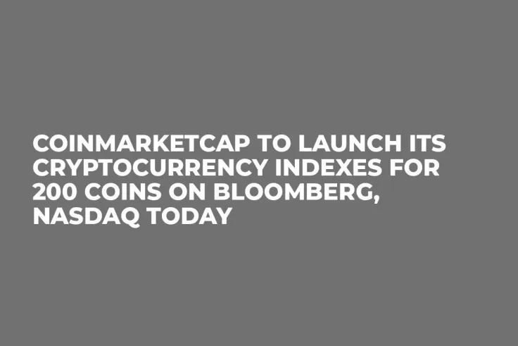 CoinMarketCap to Launch Its Cryptocurrency Indexes for 200 Coins on Bloomberg, NASDAQ Today