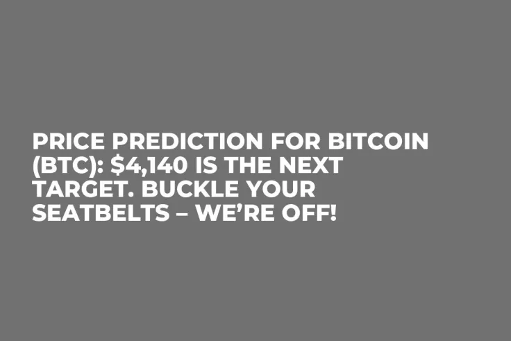 Price Prediction for Bitcoin (BTC): $4,140 Is the Next Target. Buckle Your Seatbelts – We’re Off!
