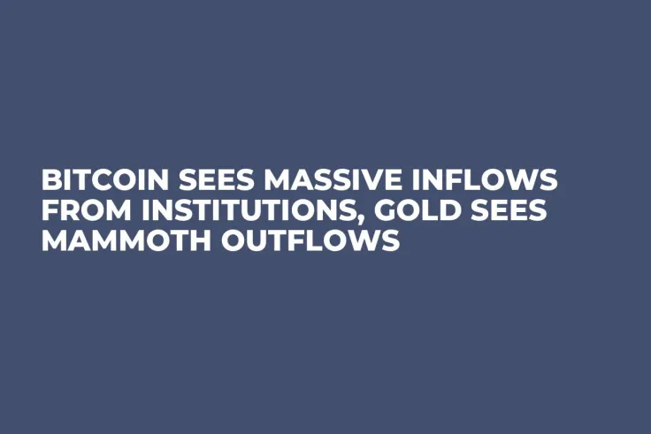 Bitcoin Sees Massive Inflows from Institutions, Gold Sees Mammoth Outflows 