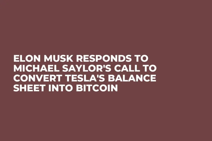 Elon Musk Responds to Michael Saylor's Call to Convert Tesla's Balance Sheet Into Bitcoin 