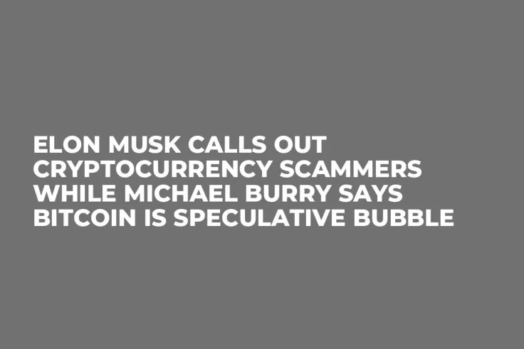 Elon Musk Calls Out Cryptocurrency Scammers While Michael Burry Says Bitcoin Is Speculative Bubble