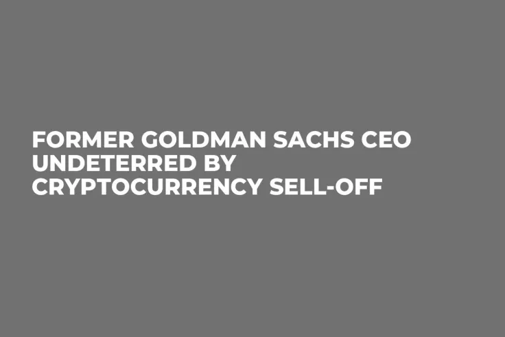 Former Goldman Sachs CEO Undeterred by Cryptocurrency Sell-Off