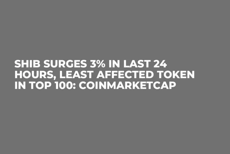 SHIB Surges 3% in Last 24 Hours, Least Affected Token in Top 100: CoinMarketCap