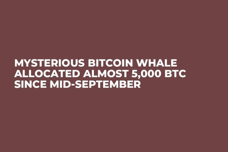 Mysterious Bitcoin Whale Allocated Almost 5,000 BTC Since Mid-September