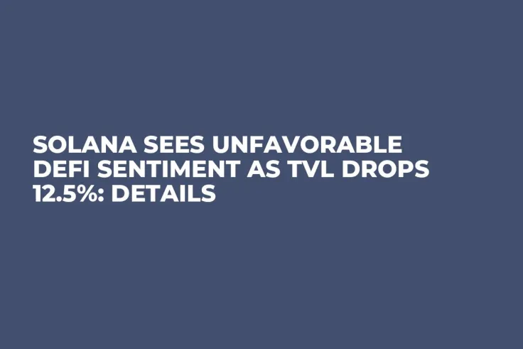 Solana Sees Unfavorable DeFi Sentiment as TVL Drops 12.5%: Details