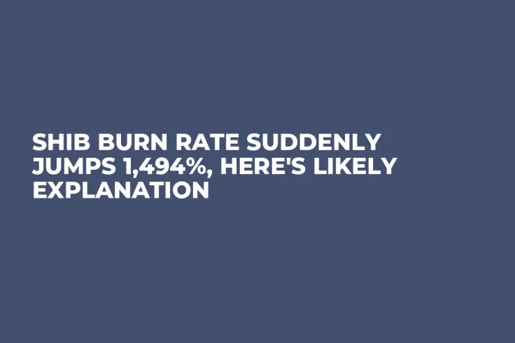 SHIB Burn Rate Suddenly Jumps 1,494%, Here's Likely Explanation