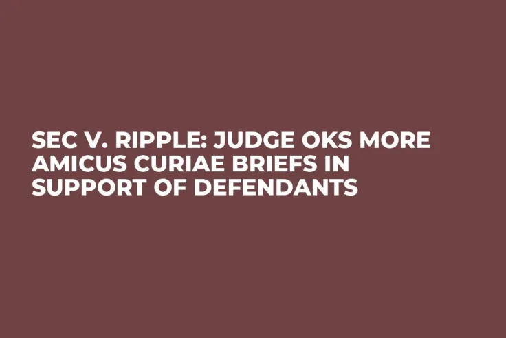 SEC v. Ripple: Judge OKs More Amicus Curiae Briefs in Support of Defendants