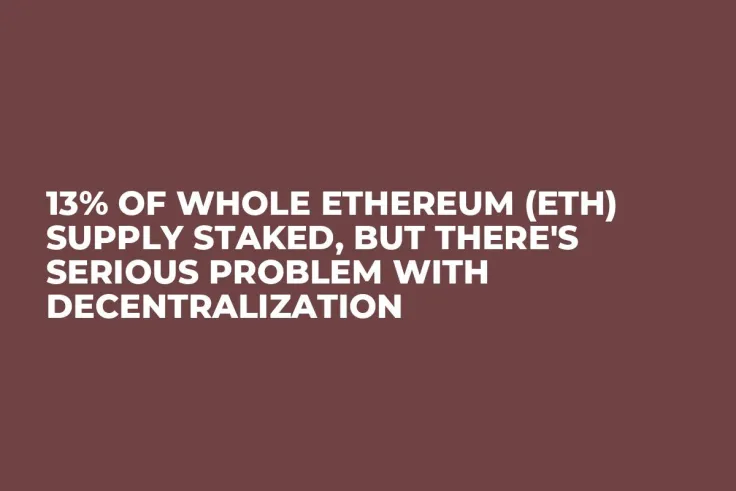 13% of Whole Ethereum (ETH) Supply Staked, But There's Serious Problem with Decentralization