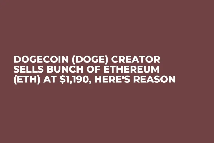 Dogecoin (DOGE) Creator Sells Bunch of Ethereum (ETH) at $1,190, Here's Reason