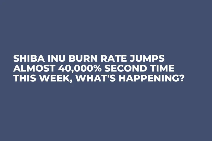 Shiba Inu Burn Rate Jumps Almost 40,000% Second Time This Week, What's Happening?