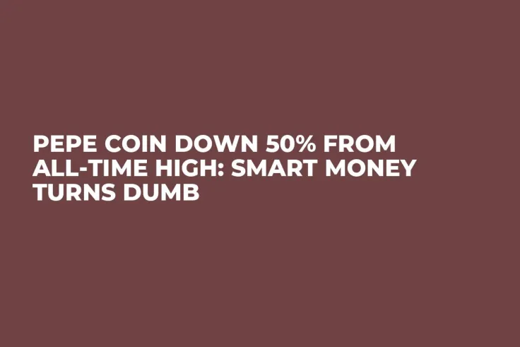 Pepe Coin Down 50% From All-Time High: Smart Money Turns Dumb