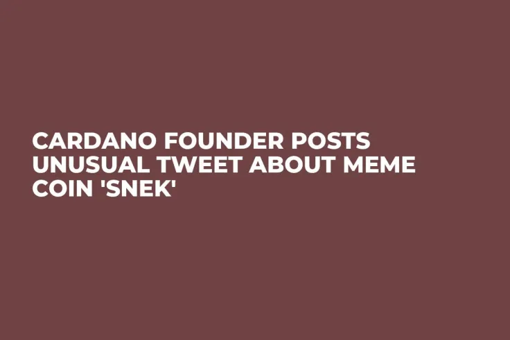 Cardano Founder Posts Unusual Tweet About Meme Coin 'SNEK'