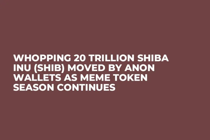 Whopping 20 Trillion Shiba Inu (SHIB) Moved by Anon Wallets as Meme Token Season Continues