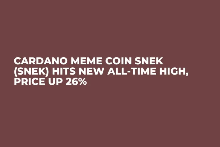 Cardano Meme Coin Snek (SNEK) Hits New All-Time High, Price up 26%