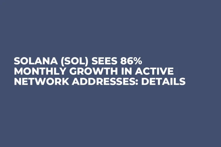 Solana (SOL) Sees 86% Monthly Growth in Active Network Addresses: Details
