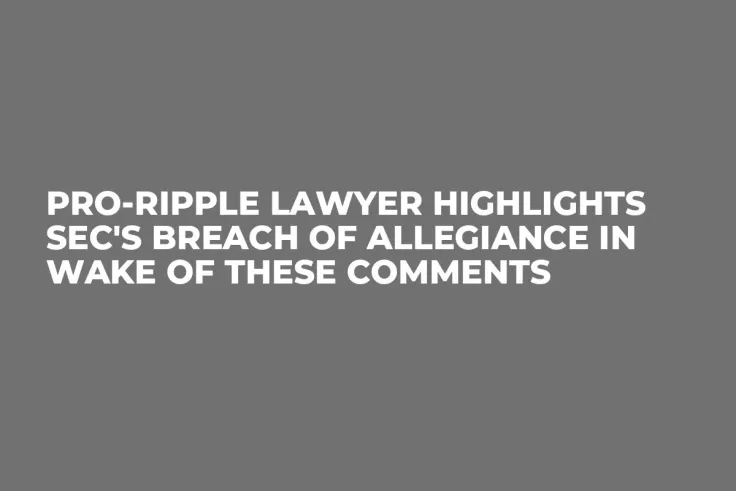 Pro-Ripple Lawyer Highlights SEC's Breach of Allegiance in Wake of These Comments