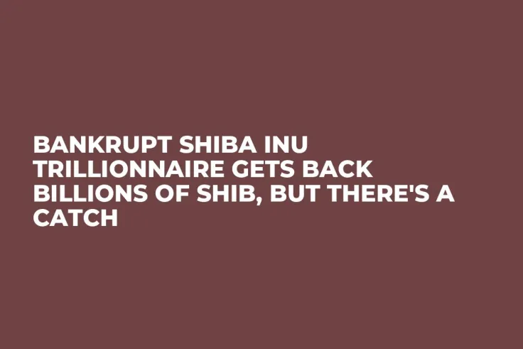 Bankrupt Shiba Inu Trillionnaire Gets Back Billions of SHIB, But There's a Catch