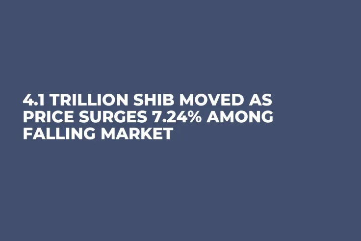 4.1 Trillion SHIB Moved as Price Surges 7.24% Among Falling Market