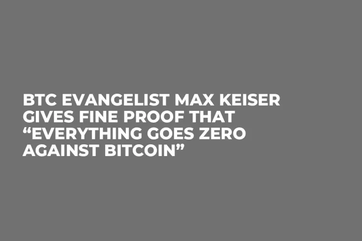 BTC Evangelist Max Keiser Gives Fine Proof That “Everything Goes Zero Against Bitcoin”