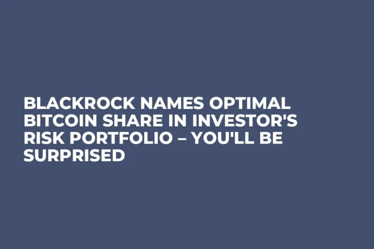 BlackRock Names Optimal Bitcoin Share in Investor's Risk Portfolio – You'll Be Surprised