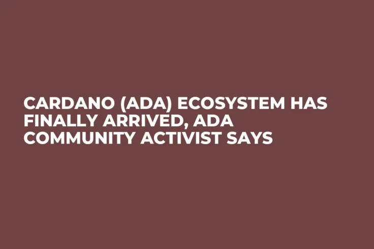 Cardano (ADA) Ecosystem Has Finally Arrived, ADA Community Activist Says