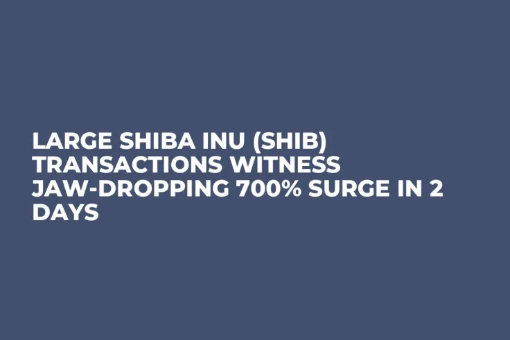 Large Shiba Inu (SHIB) Transactions Witness Jaw-Dropping 700% Surge in 2 Days