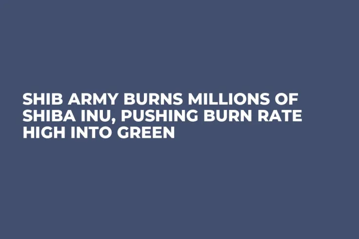 SHIB Army Burns Millions of Shiba Inu, Pushing Burn Rate High into Green