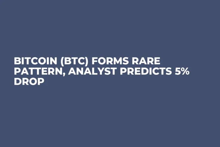 Bitcoin (BTC) Forms Rare Pattern, Analyst Predicts 5% Drop