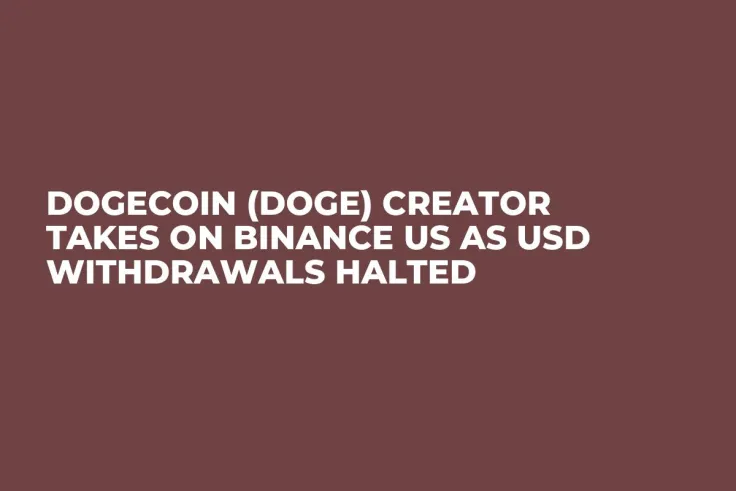 Dogecoin (DOGE) Creator Takes on Binance US as USD Withdrawals Halted