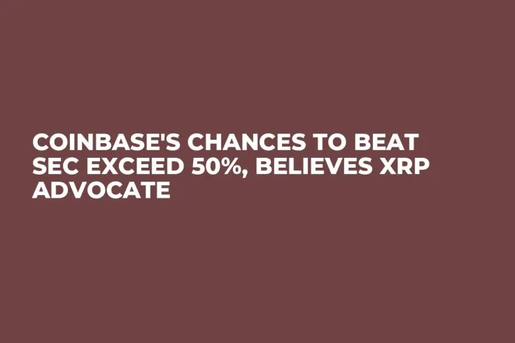 Coinbase's Chances to Beat SEC Exceed 50%, Believes XRP Advocate