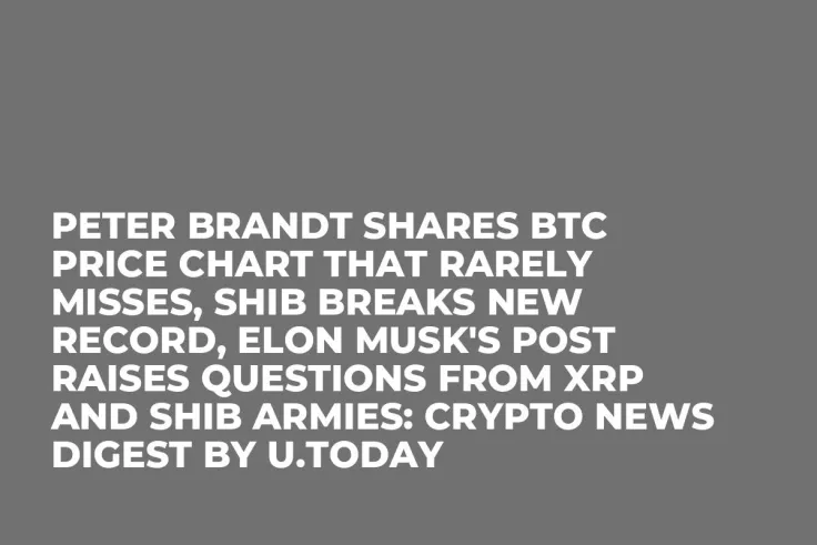 Peter Brandt Shares BTC Price Chart That Rarely Misses, SHIB Breaks New Record, Elon Musk's Post Raises Questions from XRP and SHIB Armies: Crypto News Digest by U.Today