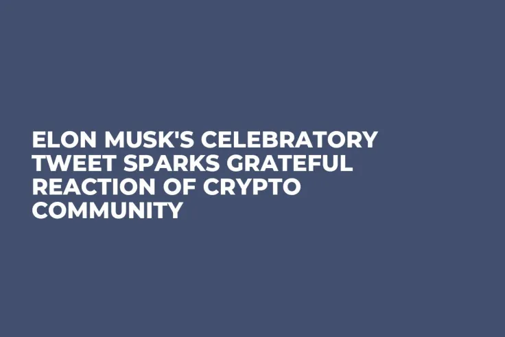 Elon Musk's Celebratory Tweet Sparks Grateful Reaction of Crypto Community