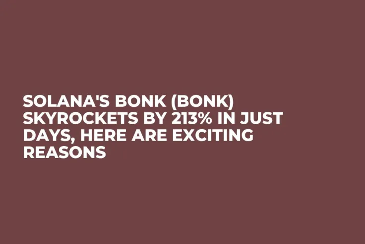 Solana's Bonk (BONK) Skyrockets by 213% in Just Days, Here Are Exciting Reasons